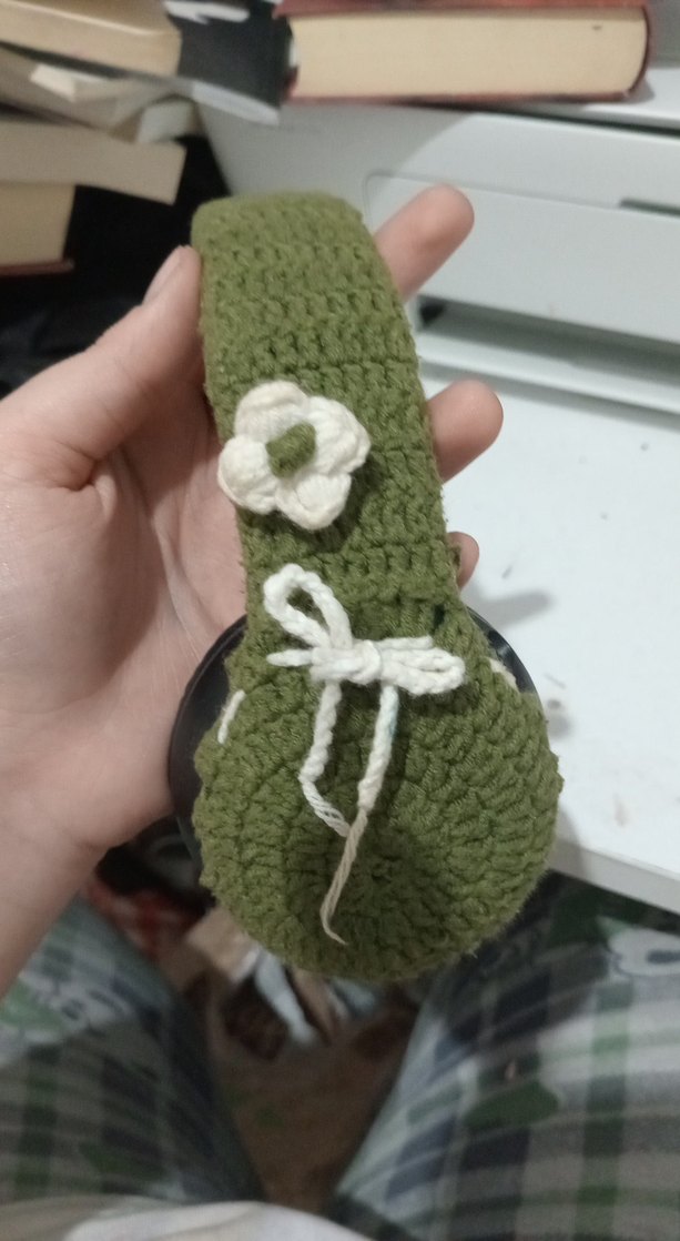 Yeşil Örgü Kaplamalı Kulaklık - Görsel 2