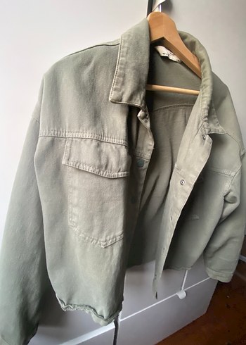 Açık Yeşil/Haki Kot Ceket - Görsel 4