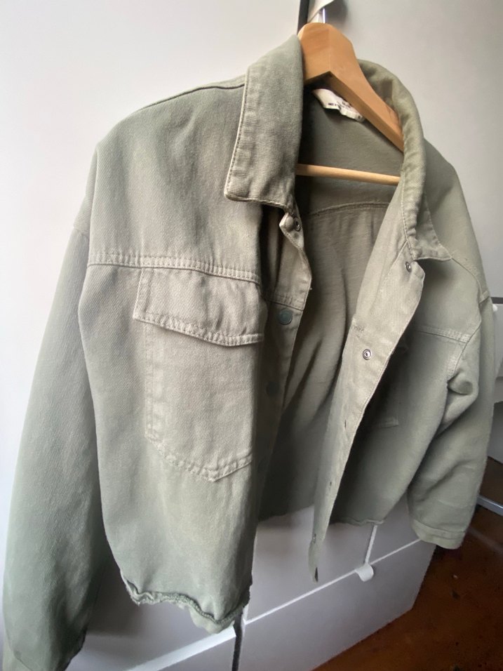 Açık Yeşil/Haki Kot Ceket - Görsel 4