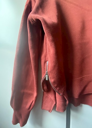 Kiremit Rengi Fermuarlı Mango Kazak - Görsel 3