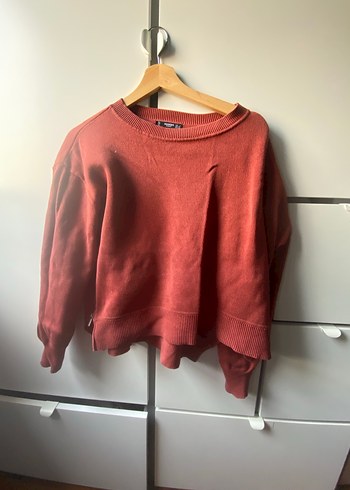 Kiremit Rengi Fermuarlı Mango Kazak - Görsel 2