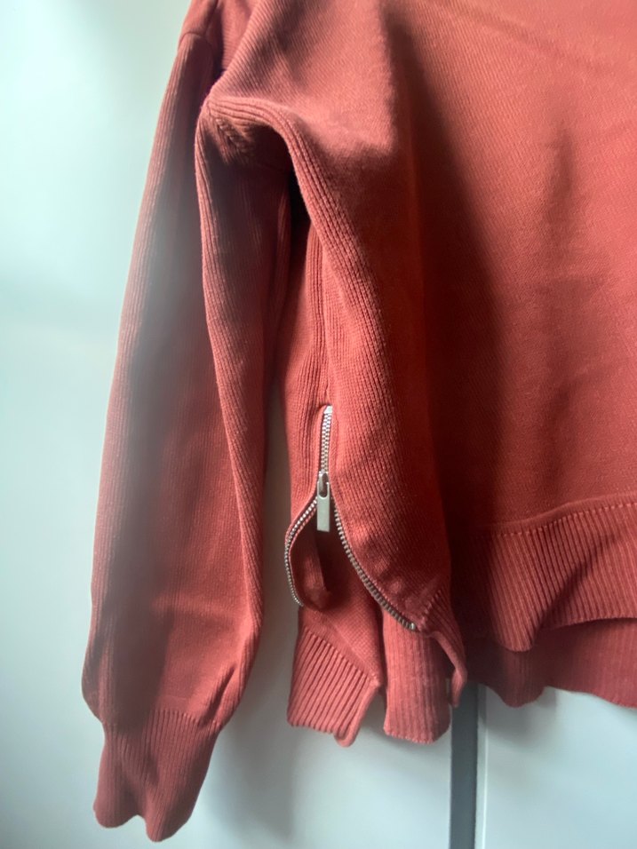 Kiremit Rengi Fermuarlı Mango Kazak - Görsel 3