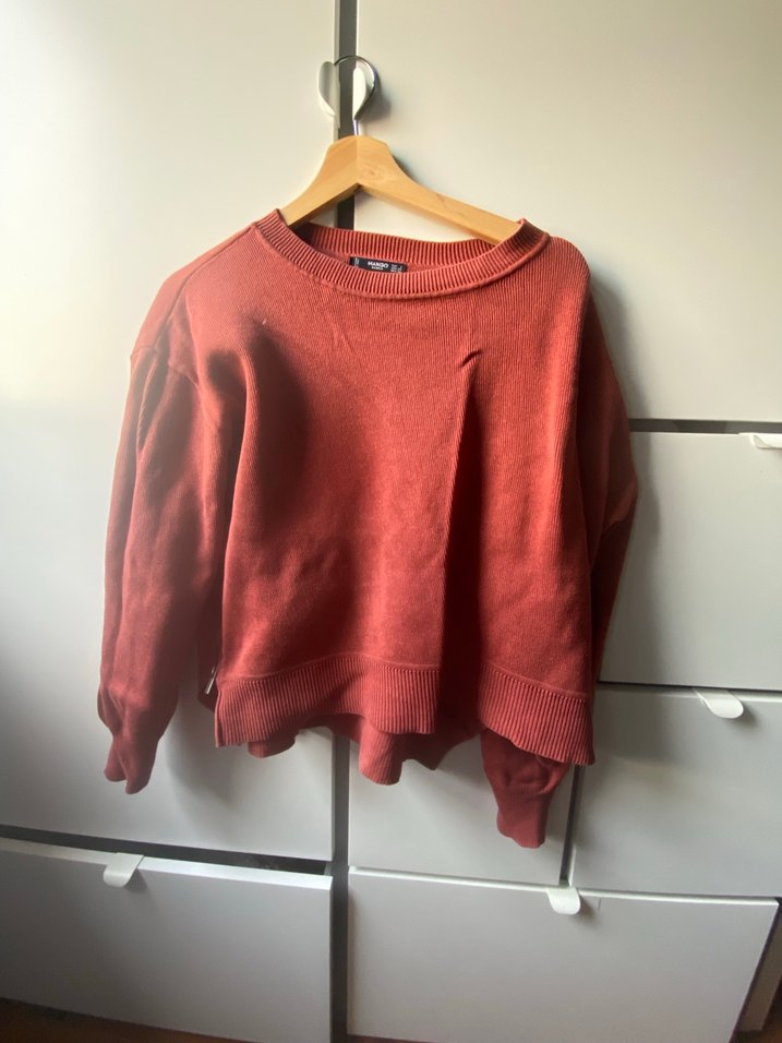 Kiremit Rengi Fermuarlı Mango Kazak - Görsel 2