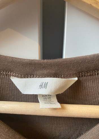H&M Kahverengi Uzun Kollu Pamuklu Bluz - Görsel 2