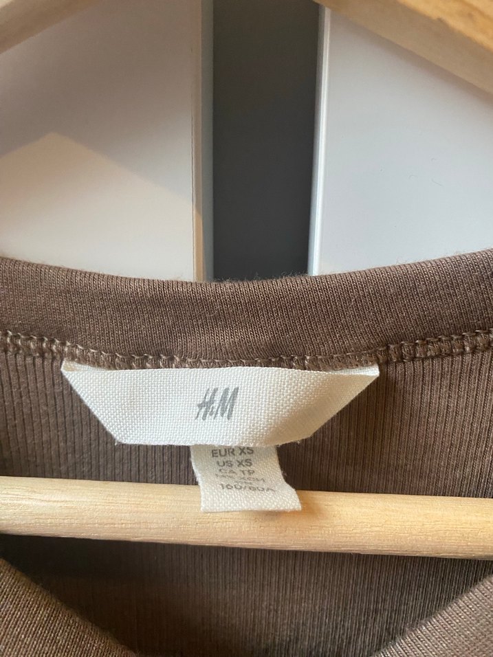 H&M Kahverengi Uzun Kollu Pamuklu Bluz - Görsel 2