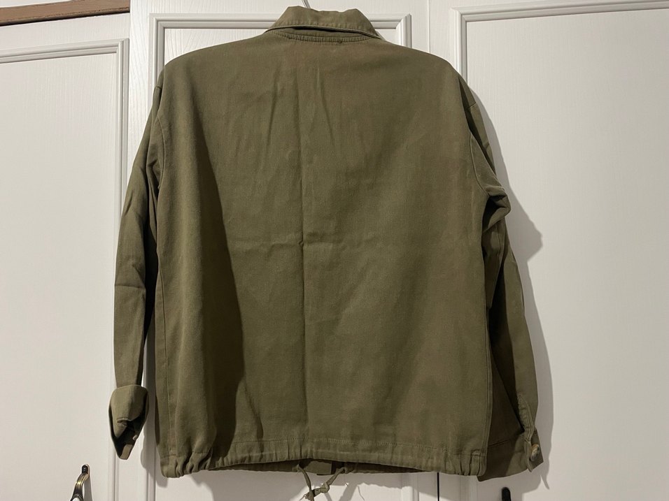 Düğmeli Kadın Keten Haki Ceket - Görsel 3