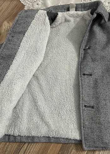 Erkek Çocuk Gri Yün Kaban - Görsel 3