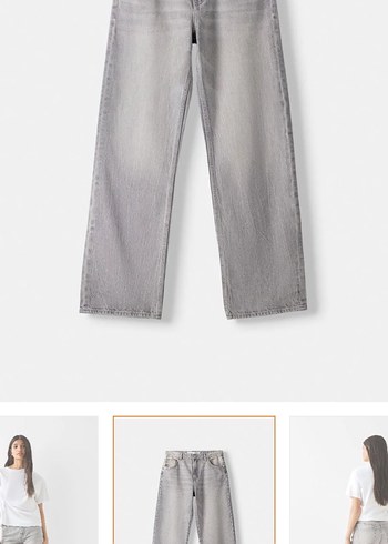 Bershka Gri Kadın Kot Pantolon Bershka