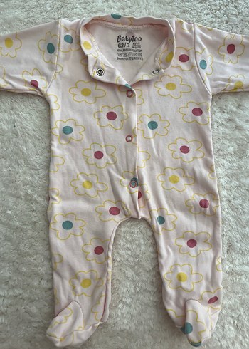 Çiçek Desenli Düğmeli Bebek Tulum - Görsel 3