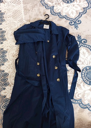 Kadın Lacivert Uzun Trençkot - Görsel 2