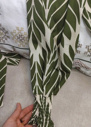 Yeşil Bohem Uzun Kollu Elbise - Görsel 4