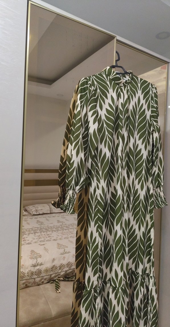 Yeşil Bohem Uzun Kollu Elbise - Görsel 2