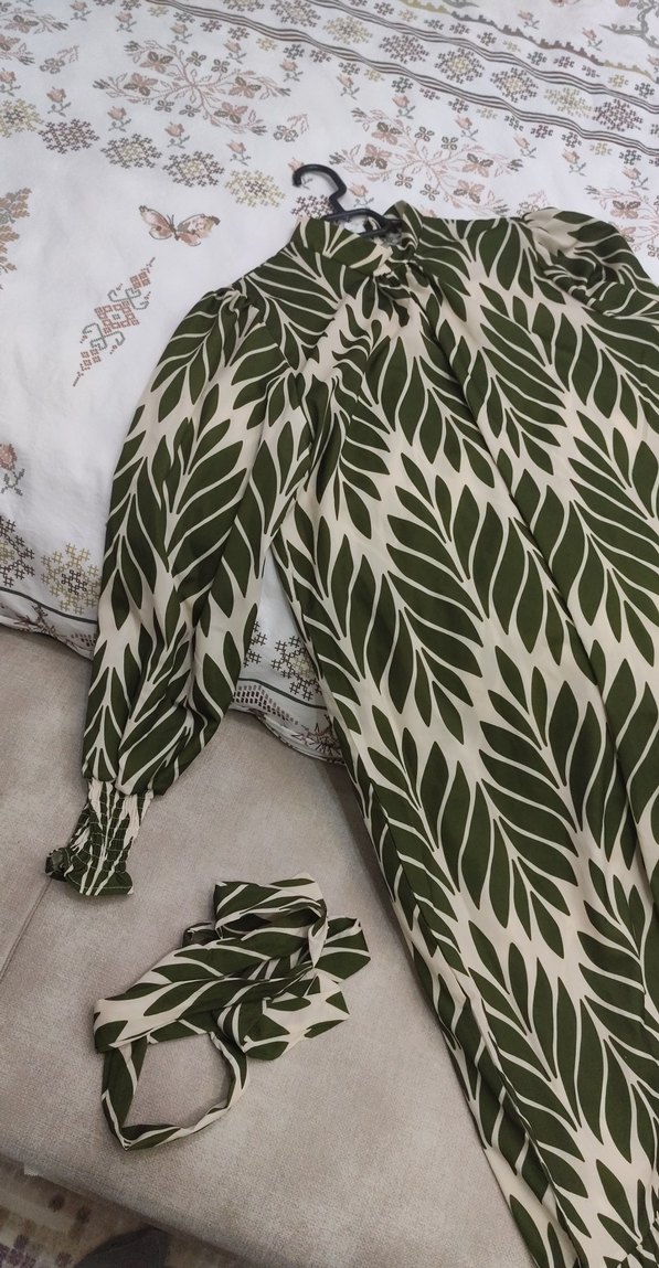 Yeşil Bohem Uzun Kollu Elbise - Görsel 5