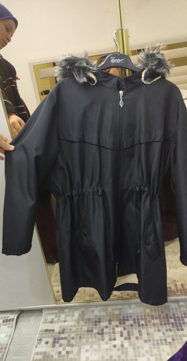 Siyah Midi Kadın mont - Görsel 2