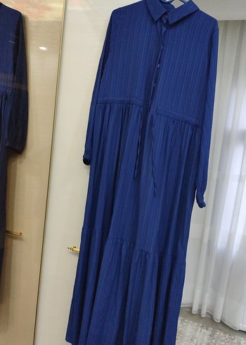 Lacivert Uzun  Elbise - Görsel 2