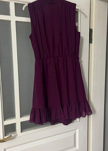 Trendyol & Milla Düğmeli Mor Midi Kolsuz Elbise