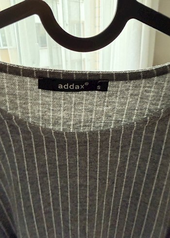 Gri ÇizgiliMidi Elbise - Görsel 2