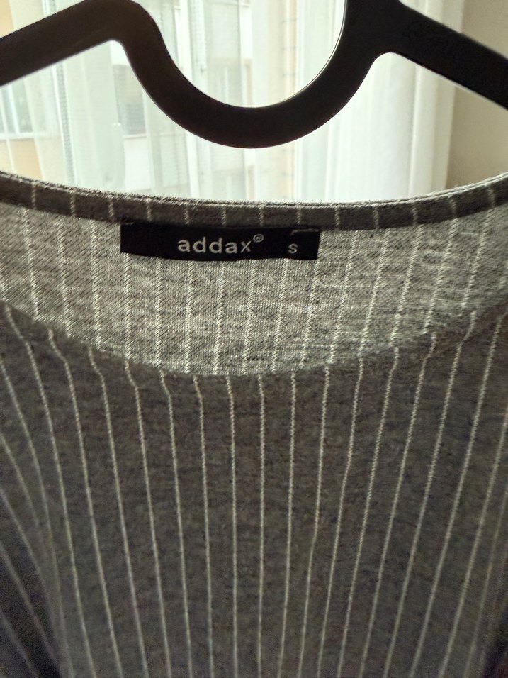 Gri ÇizgiliMidi Elbise - Görsel 2