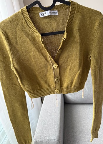 Zara yeşil triko hırka - Görsel 2