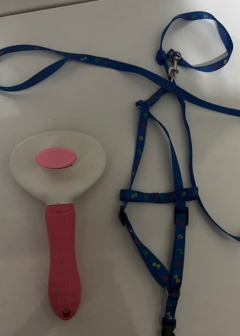 Renkli Kedi Tasma Seti ve Pembe Tüy Tarağı - Görsel 2