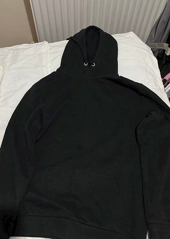 Siyah Kapüşonlu Kadın Sweatshirt