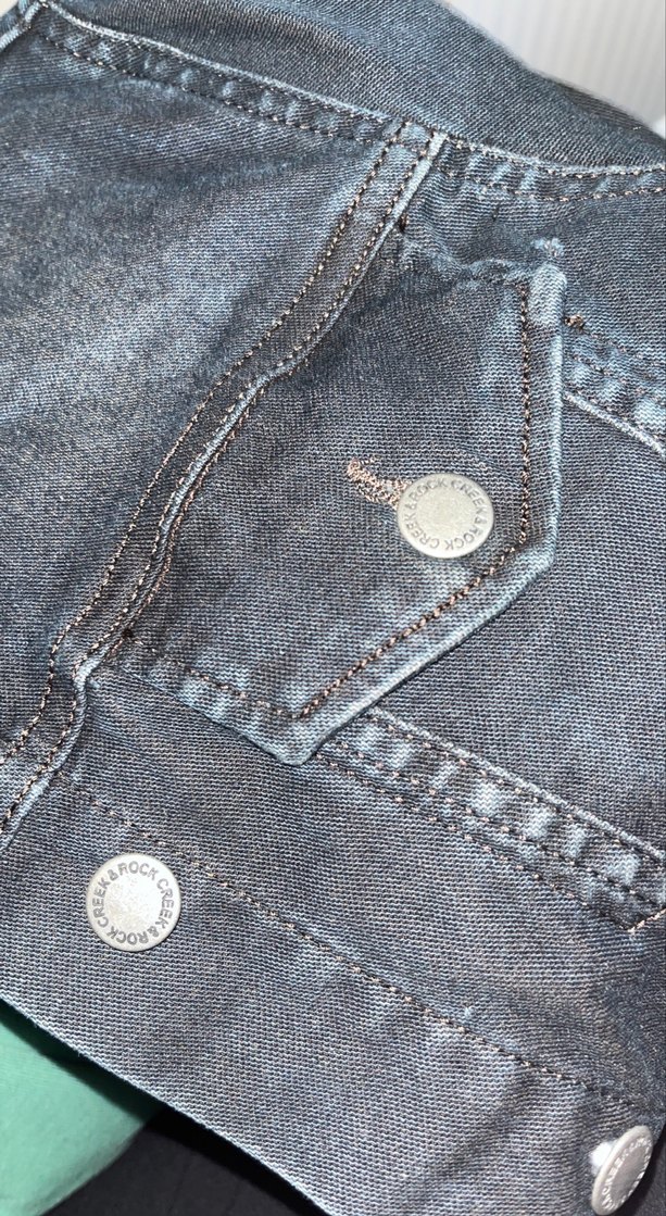 Vintage Lacivert-Siyah Düğmeli Kadın Kot Ceket - Görsel 4