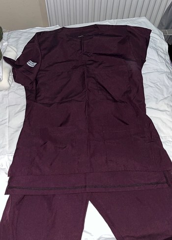 Bordo Düğmeli Eşofman İçten İplikli Hemşire Yardımcısı - Görsel 2