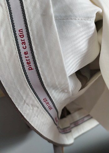 Düğmeli Bej Keten Erkek Pantolon - Görsel 6