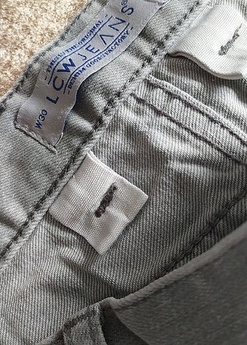 Gri Düğmeli Bol Kesim kot pantolon - Görsel 2