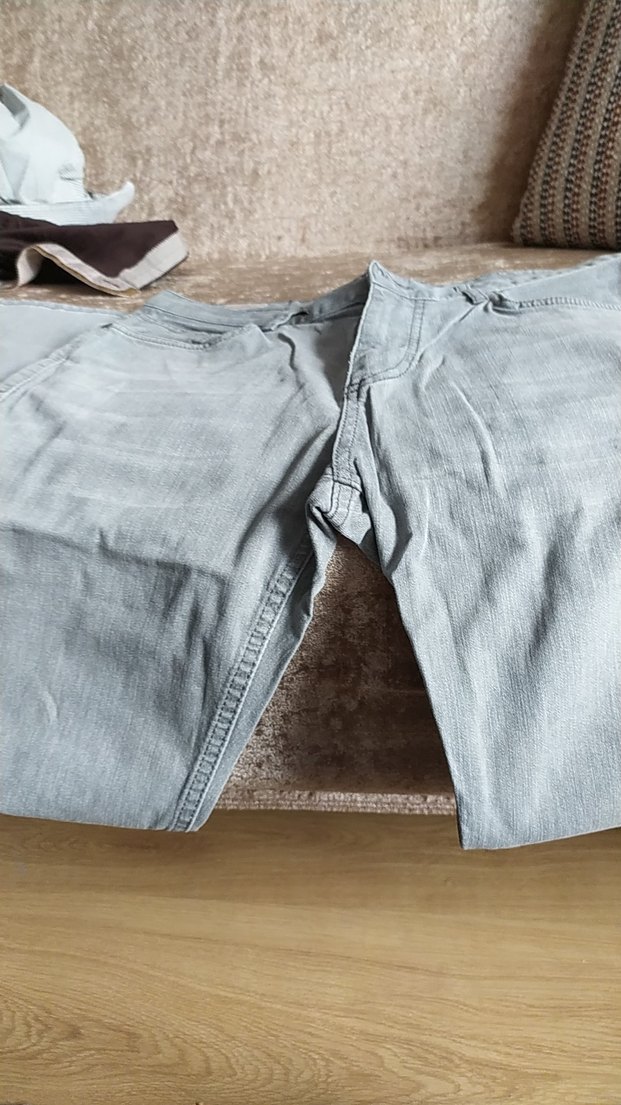 Gri Düğmeli Bol Kesim kot pantolon - Görsel 3