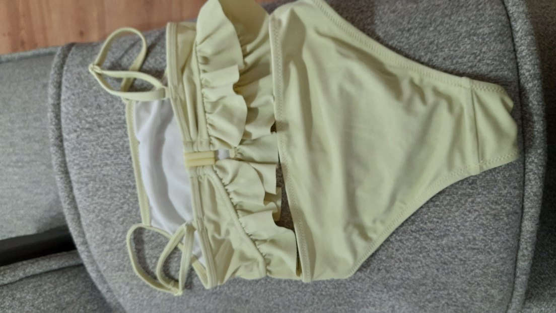 Fırfırlı Beyaz Kadın Monokini - Görsel 2