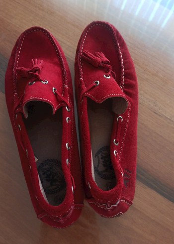 40 Beden kırmızı Renk Kırmızı Süet Erkek Püsküllü Loafer