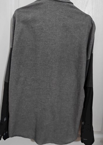 Gri Pamuklu Uzun Kollu Erkek Gömlek - Görsel 3