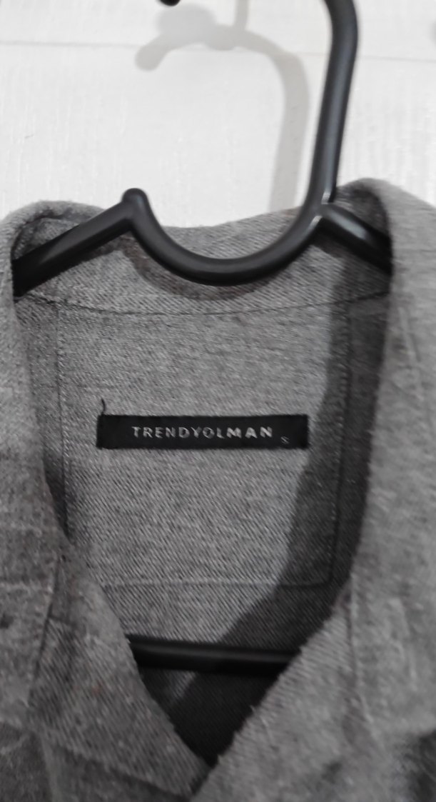 Gri Pamuklu Uzun Kollu Erkek Gömlek - Görsel 2