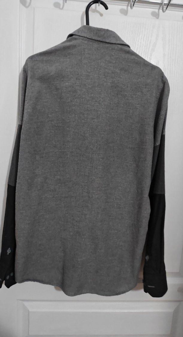 Gri Pamuklu Uzun Kollu Erkek Gömlek - Görsel 3