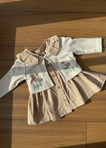 Nakışlı Bolero, Düğmeli, Uzun Kollu, Bej - Görsel 3