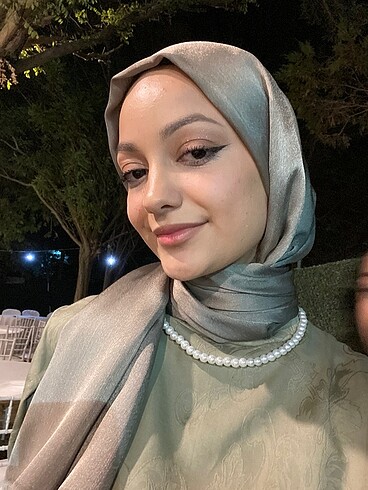 s Beden haki Renk Jakarlı uzun elbise şal dahil