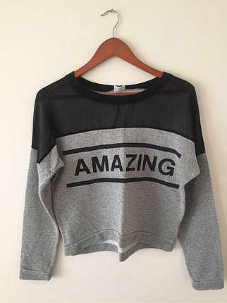 Tül detaylı sweatshirt