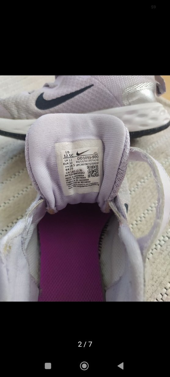 Kız Çocuk Gri Nike orjinal Spor Ayakkabı Velcro 30 numara - Görsel 5