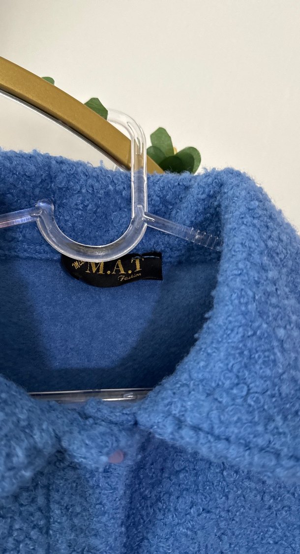 Düğmeli Mavi Kadın Polar Ceket - Görsel 3