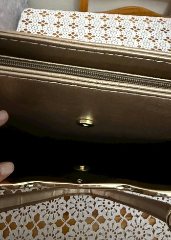 Bej Deri Kadın Omuz Çantası - Görsel 5