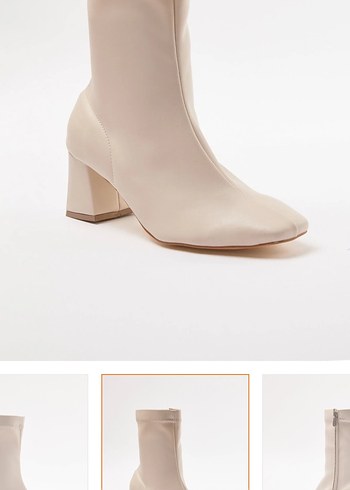 Bej Süet Kadın Topuklu Bot - Görsel 4