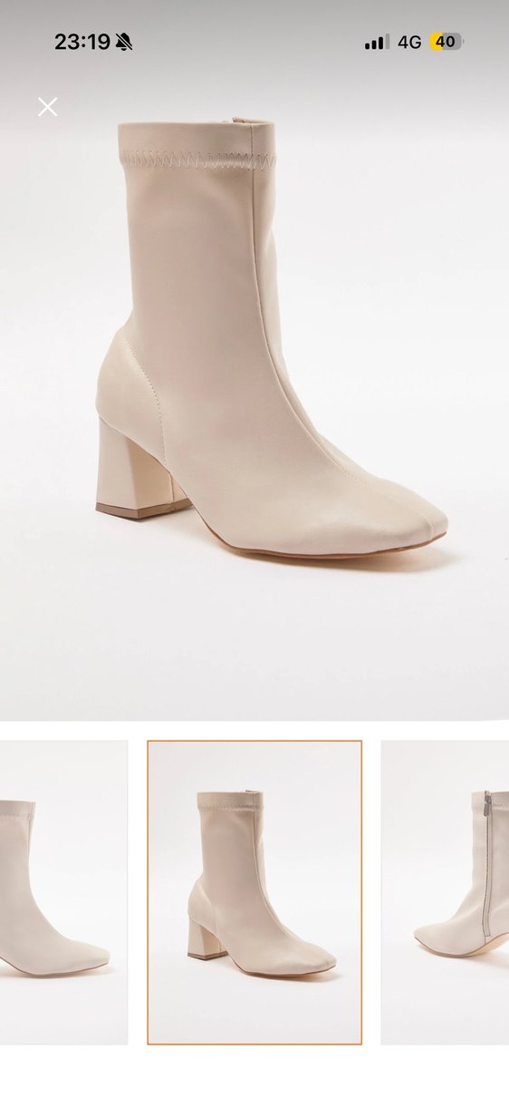 Bej Süet Kadın Topuklu Bot - Görsel 4