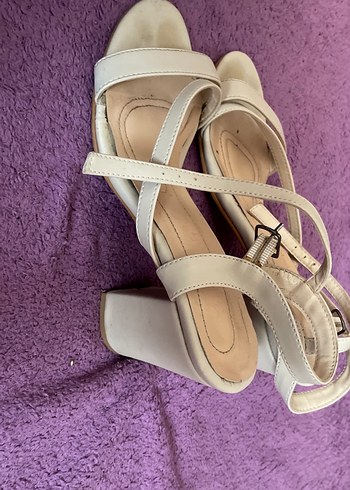 Bej Kadın kalın Topuklu Tokalı Abiye Ayakkabı - Görsel 3