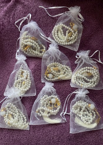 Umre hediyelik Minimalist Bohem Tarz Beyaz Tesbih - Görsel 3