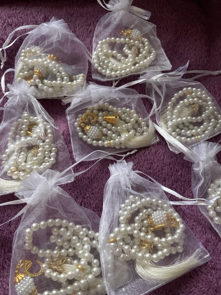 Umre hediyelik Minimalist Bohem Tarz Beyaz Tesbih - Görsel 2