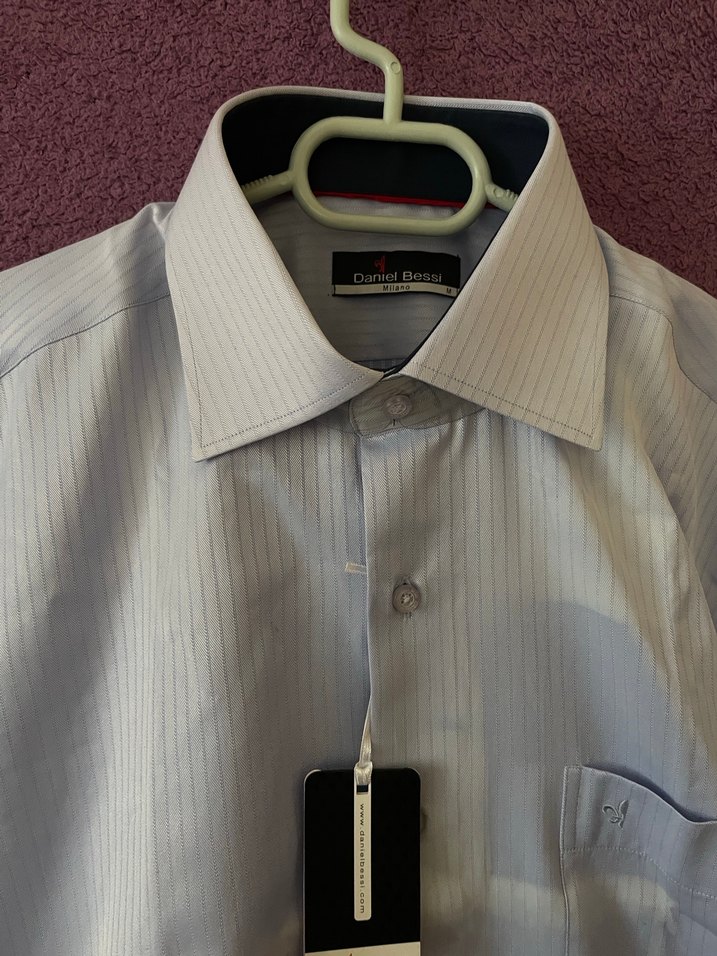 Daniel Bessi mavi Çizgili Erkek Gömlek - Görsel 4