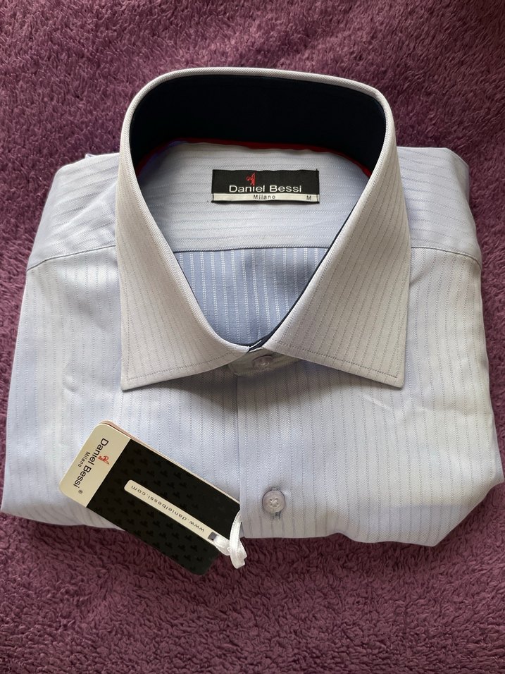 Daniel Bessi mavi Çizgili Erkek Gömlek - Görsel 2