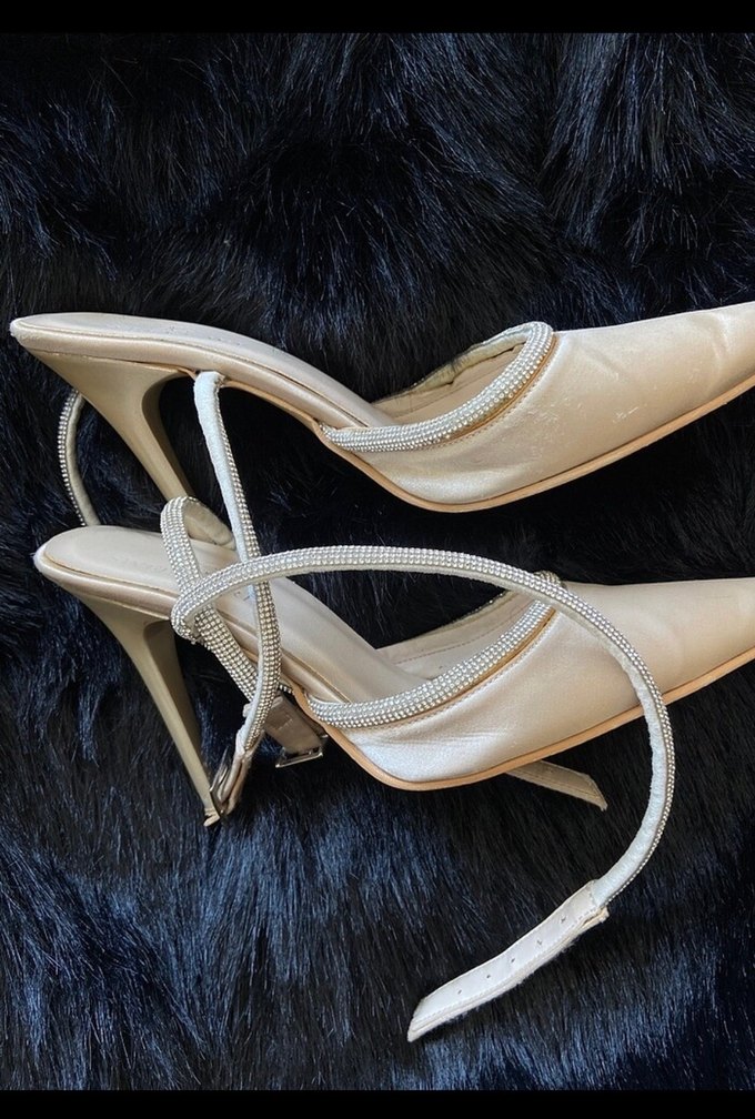 Bej Süet Stiletto Topuklu Kadın Abiye Ayakkabı - Görsel 3