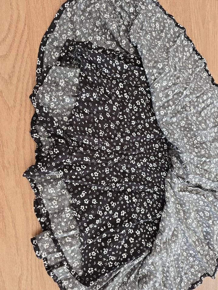 Volanlı Siyah Şortlu Mini Etek - Görsel 2